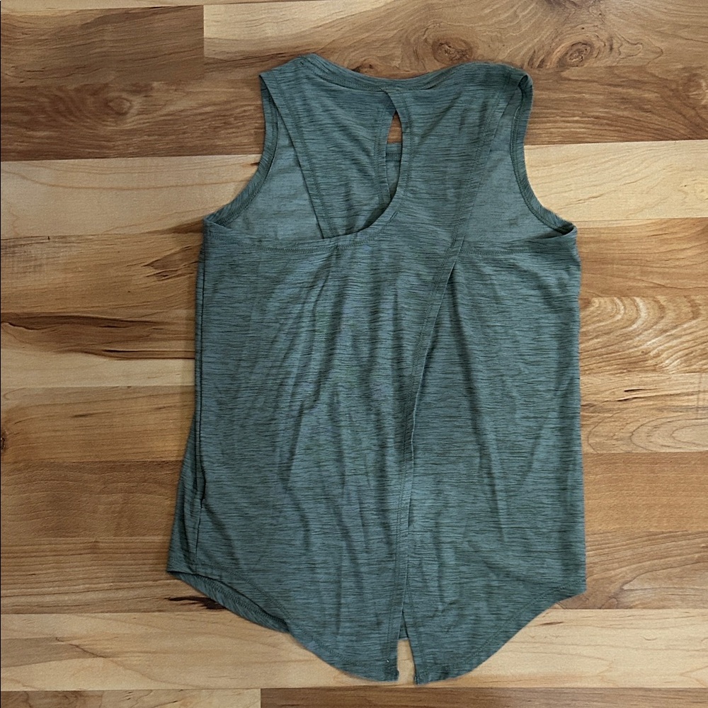Old Navy Kids Heathered Keyhole Tank Top - Olive Green 8 M - Picture 5 of 6